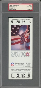 1976 Super Bowl X Full Ticket - PSA NM-MT 8